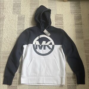 Michael Kors Navy and White Logo Hoodie